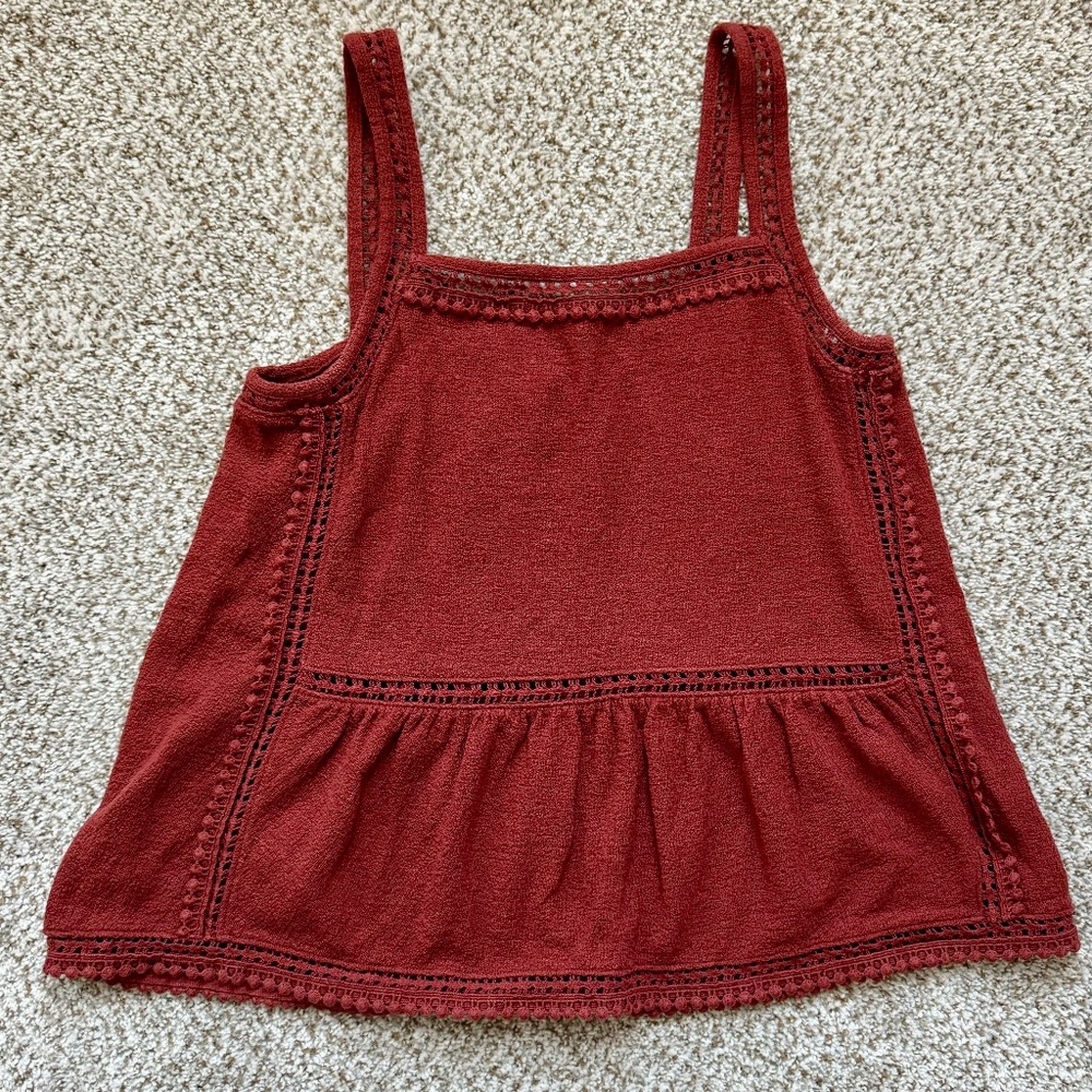 J.Crew Point Sur Embroidered Trim Tank Top